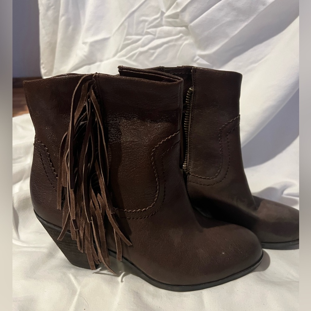 NWOT Sam Edelman Louie fringe leather booties - Picture 2 of 8